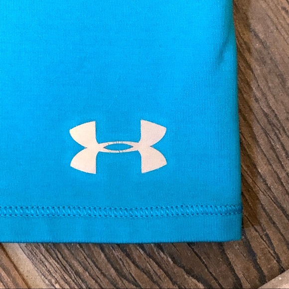 ⭐️LIKE NEW⭐️ UNDER ARMOUR Girls Coldgear in Teal Blue Size Youth Small - Picture 3 of 8